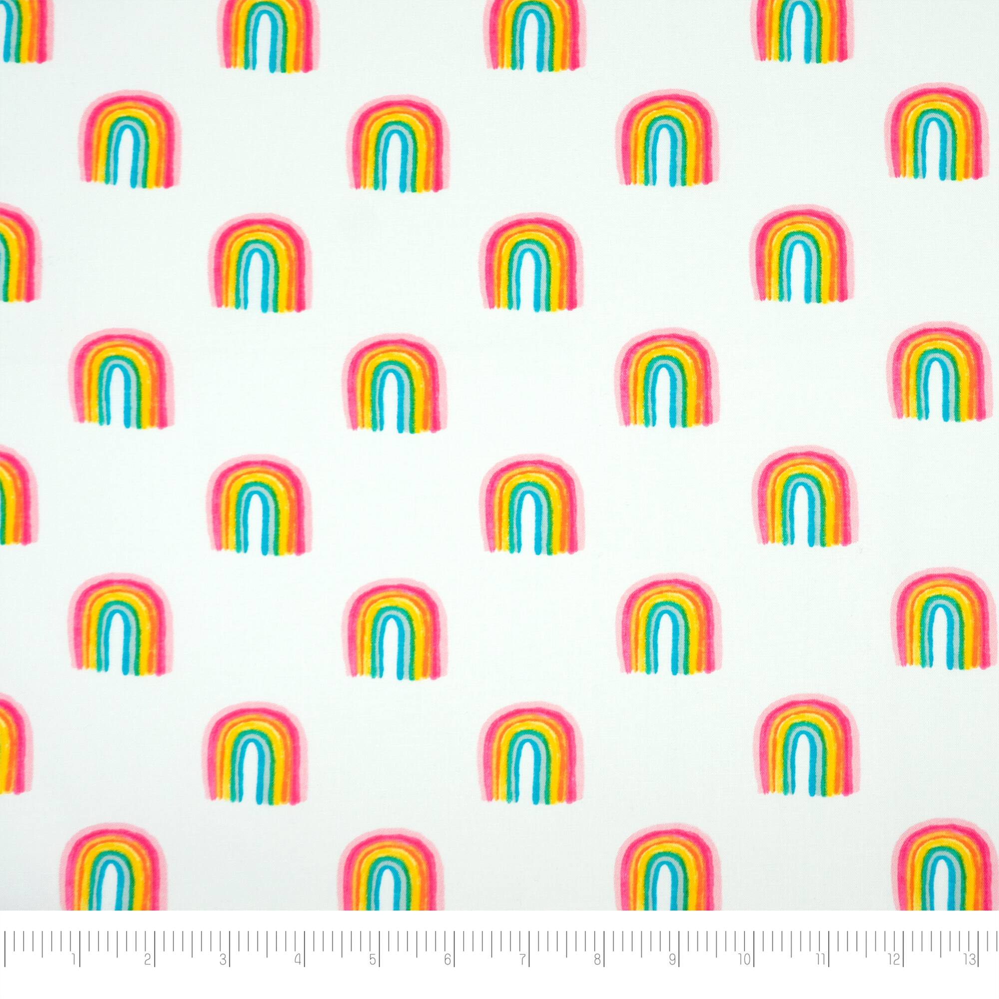 SINGER Rainbow Day Print Fat Quarter Ringspun Cotton Fabric